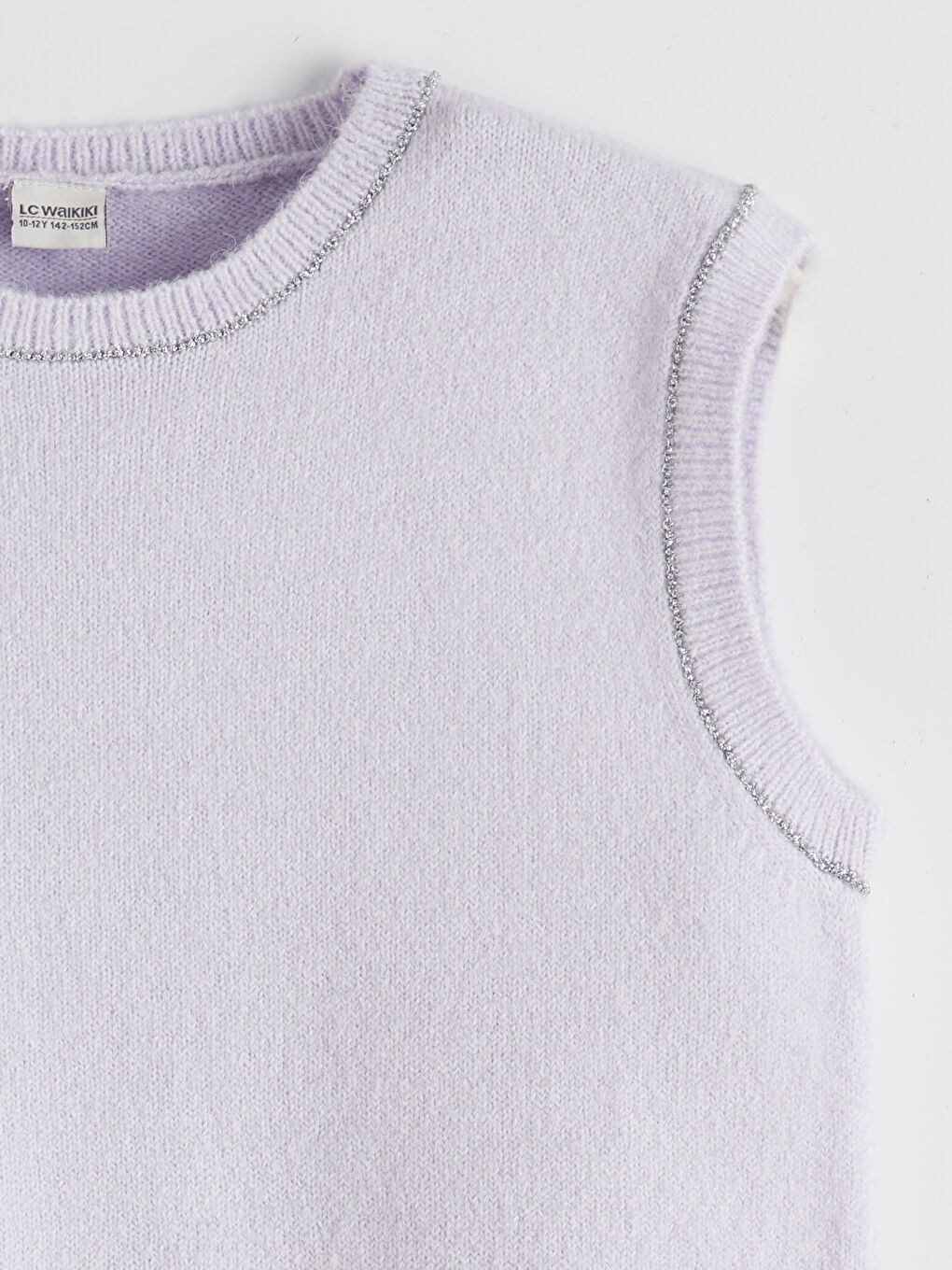 Lila Simli Detaylı Triko Kız Çocuk Süveter-2