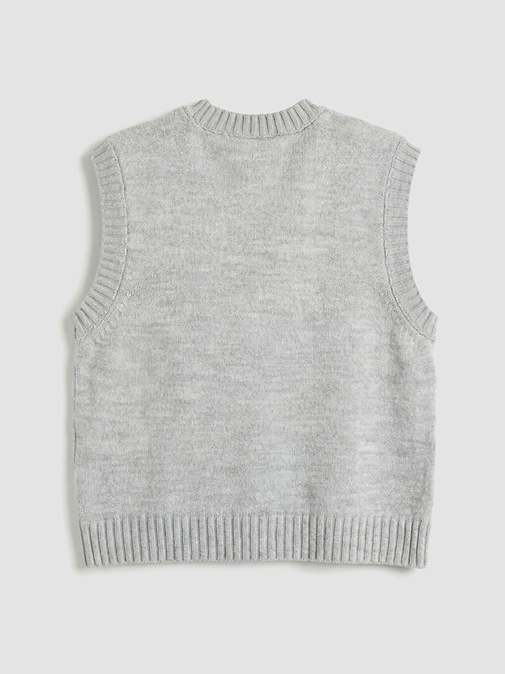 Antrasit Bisiklet Yaka Kız Çocuk Triko Süveter-1