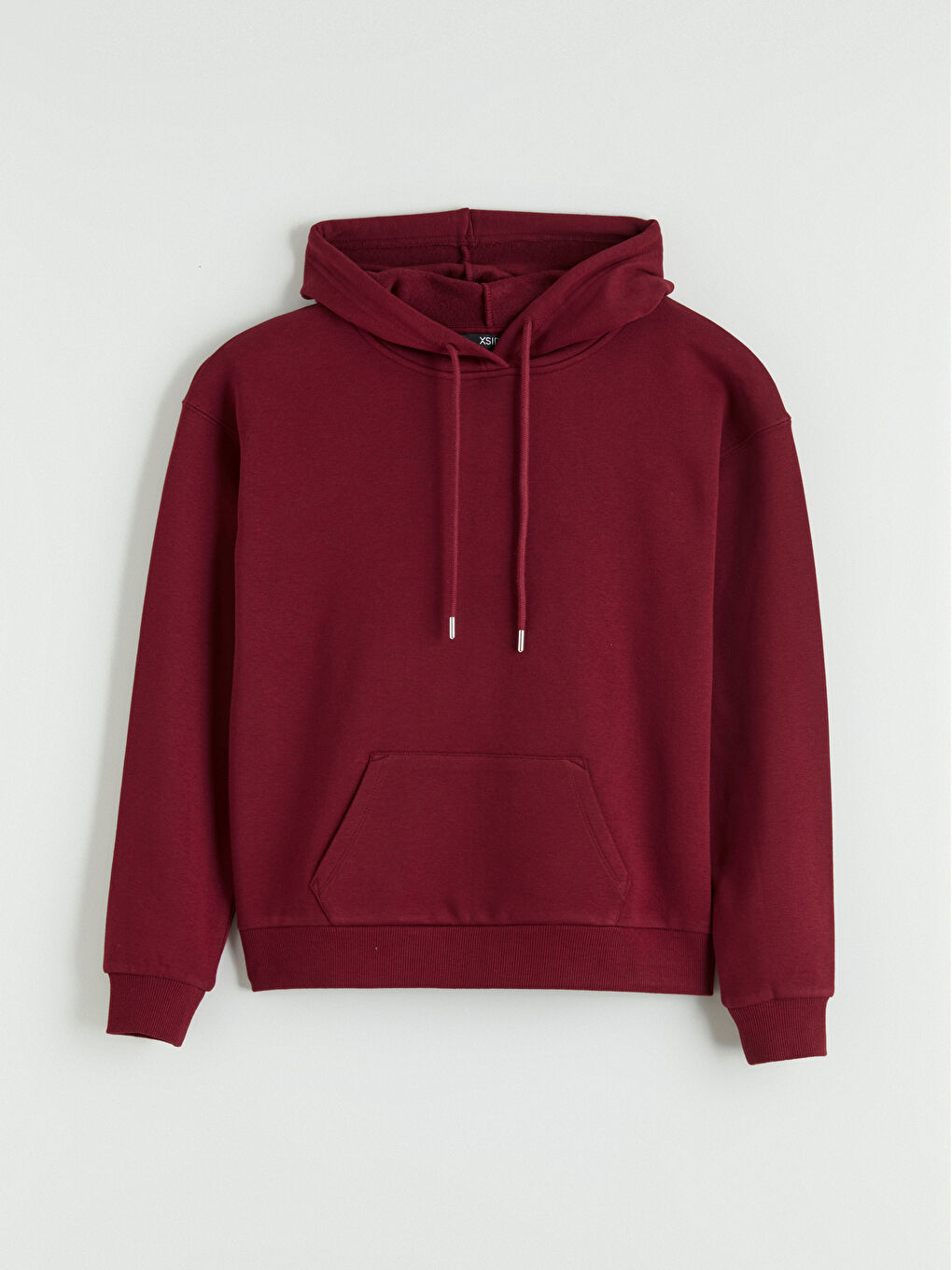 Bordo Oversize Kadın Kalın Hoodie