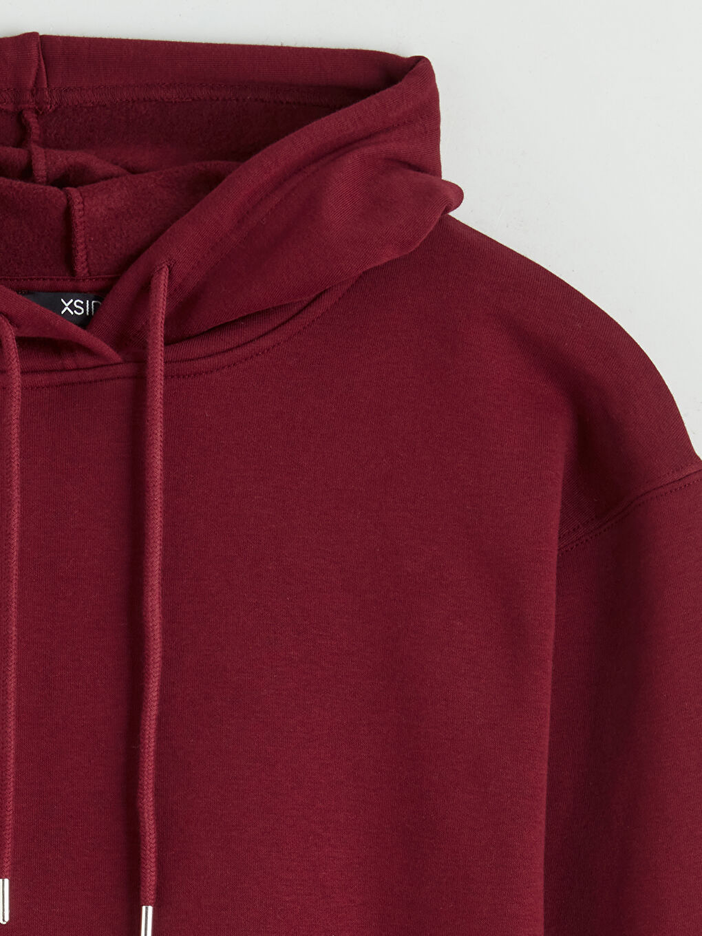 Bordo Oversize Kadın Kalın Hoodie-1