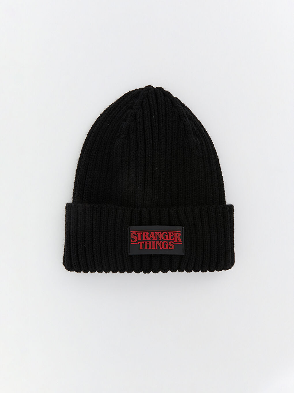 Siyah Stranger Things Baskılı Erkek Çocuk Triko Bere