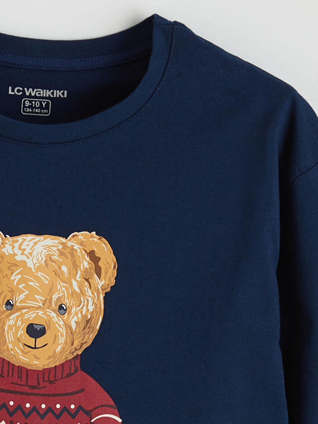 Lacivert Ayı Teddy Baskılı Erkek Çocuk Pijama Üst-2