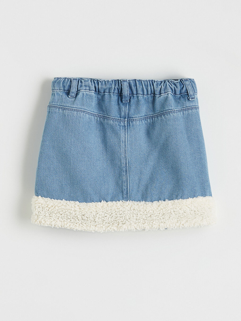 İndigo Pelüş Detaylı Kız Çocuk Jean Etek-3