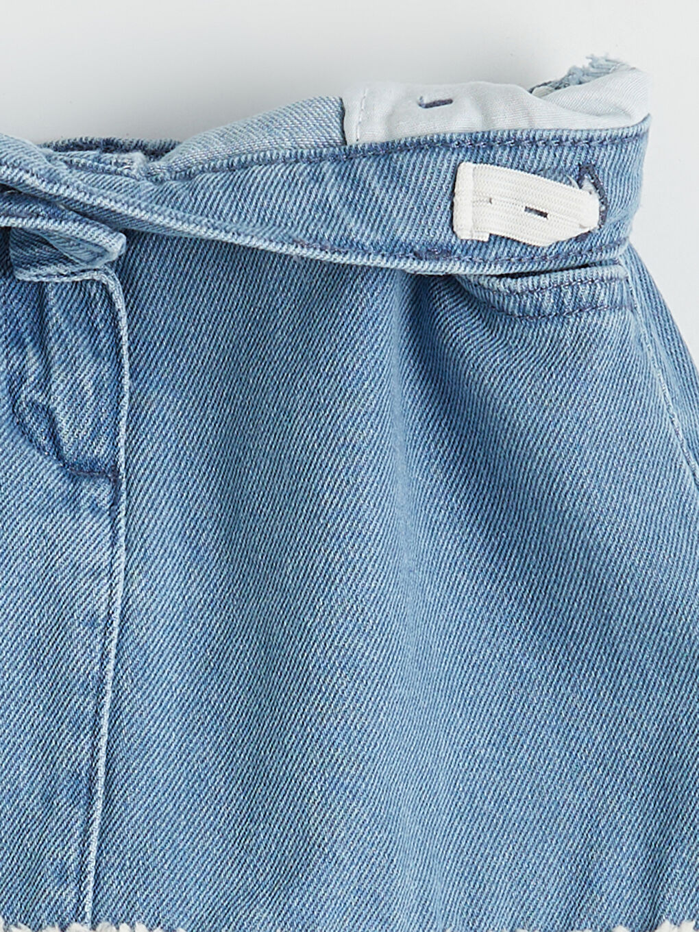 İndigo Pelüş Detaylı Kız Çocuk Jean Etek-2