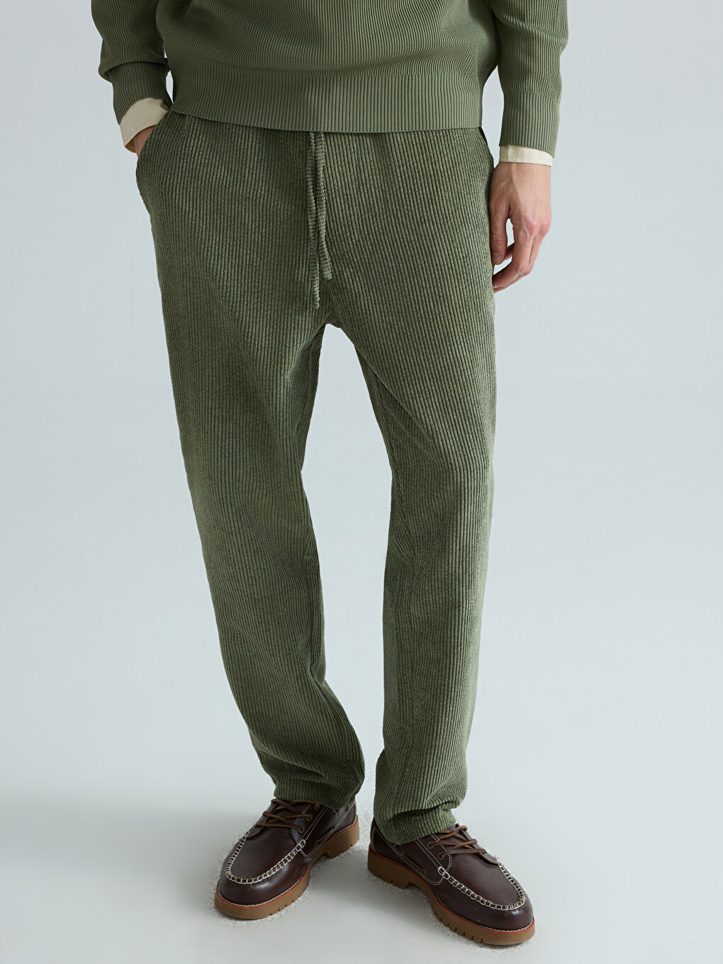 Haki Standart Kalıp Erkek Pantolon-1