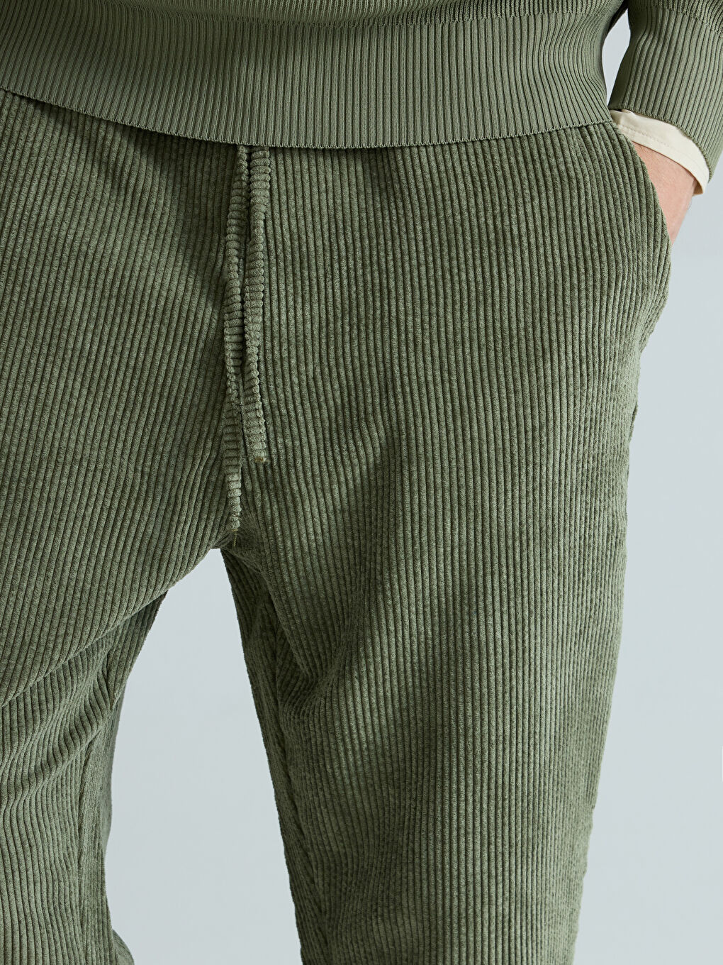 Haki Standart Kalıp Erkek Pantolon-2