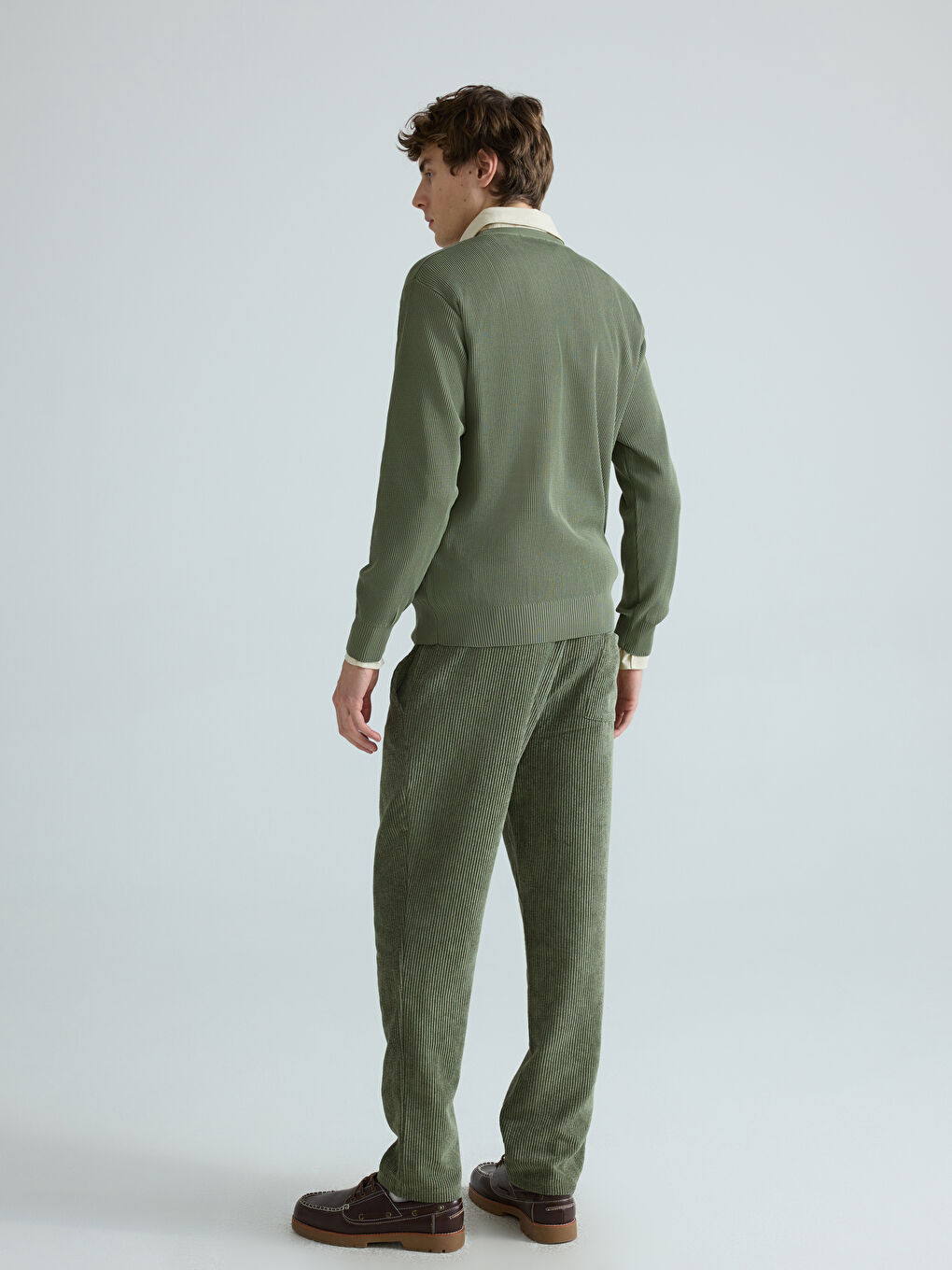 Haki Standart Kalıp Erkek Pantolon-3