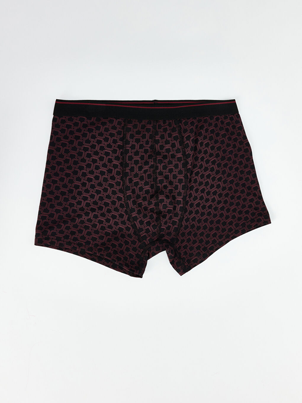Bordo Standart Kalıp Pamuklu Esnek Erkek Boxer 3'lü -8