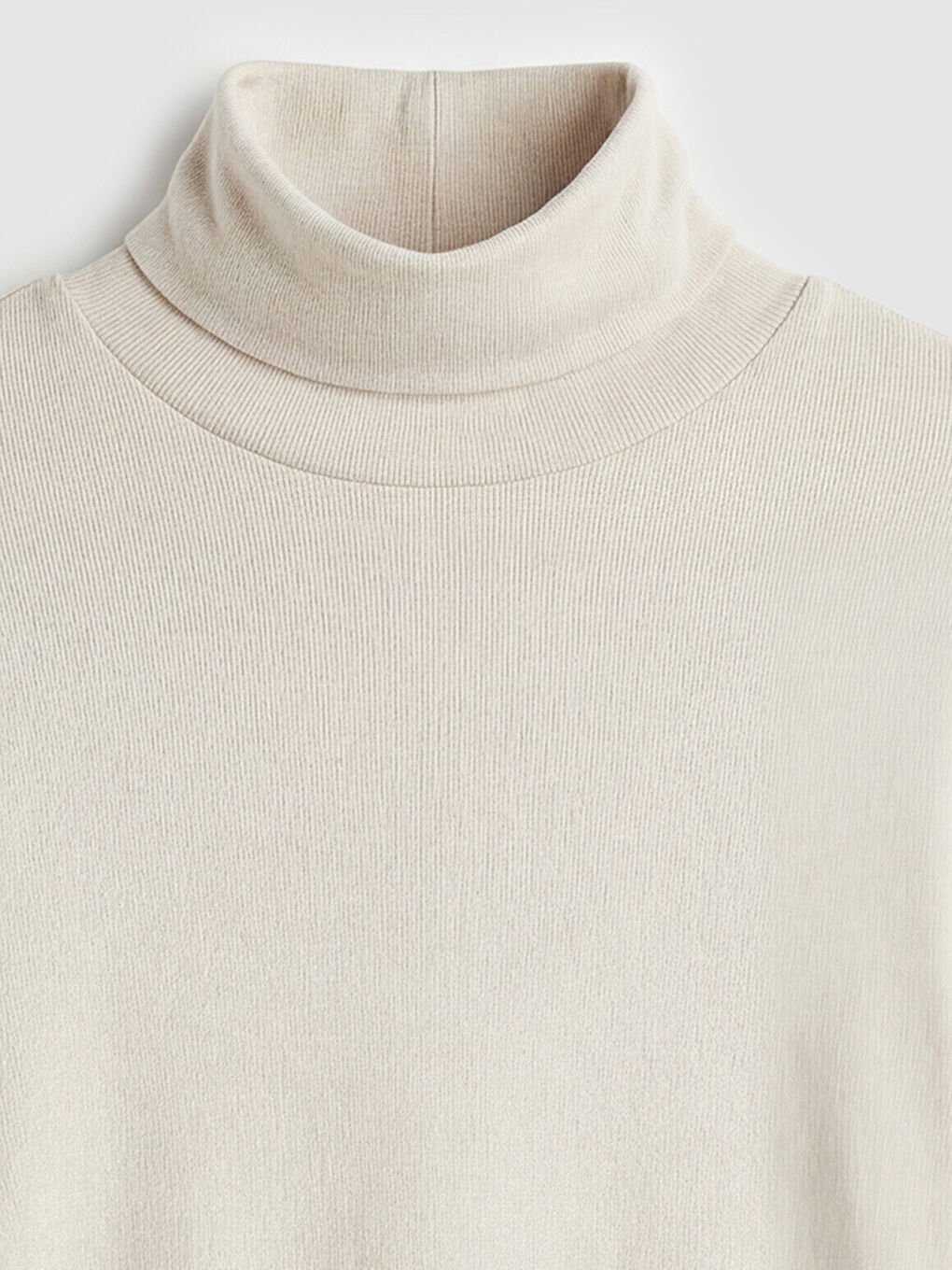 Bej Dik Yaka Kadın Body-5