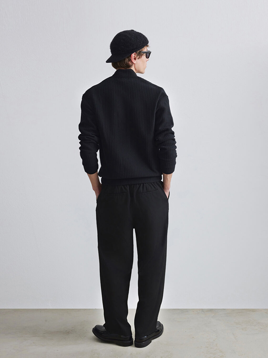 Siyah Regular Fit Dokulu Erkek Ceket-3