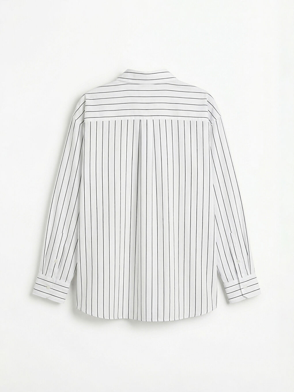 Beyaz Regular Fit Çizgili Erkek Gömlek-5