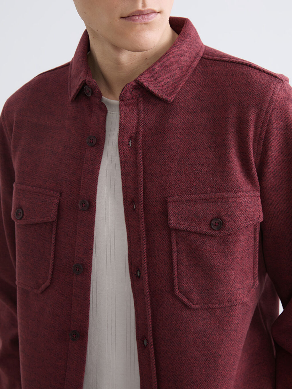 Bordo Regular Fit Erkek Gömlek-2