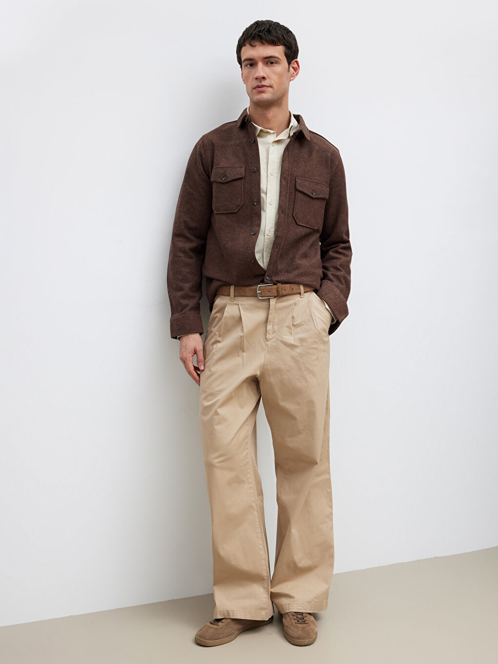 Kahverengi Regular Fit Erkek Gömlek