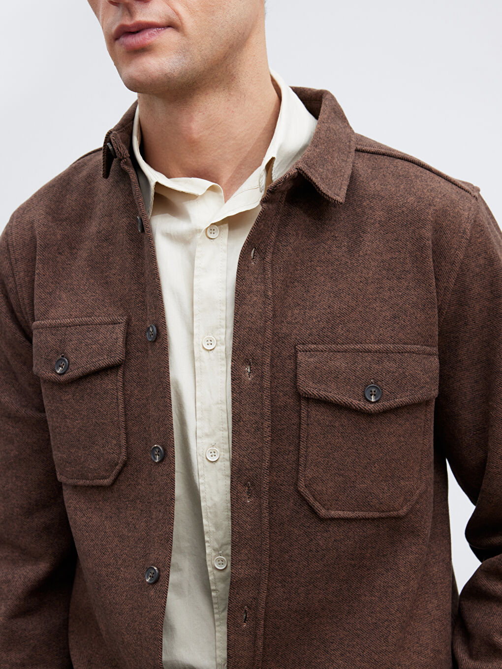 Kahverengi Regular Fit Erkek Gömlek-2