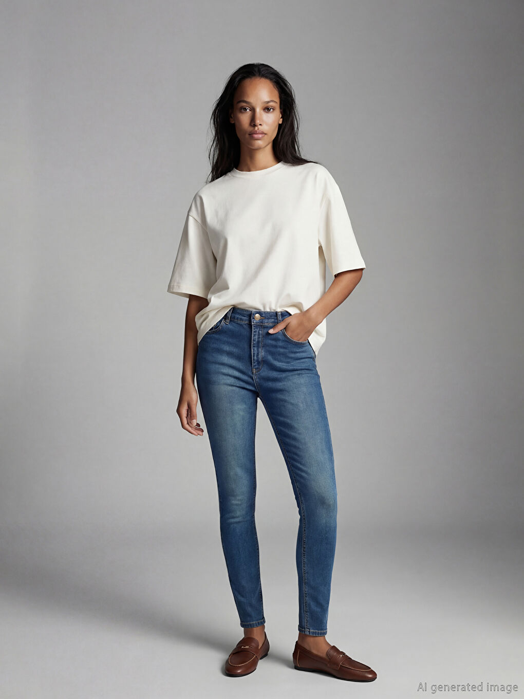 جينز نيلي امرأة