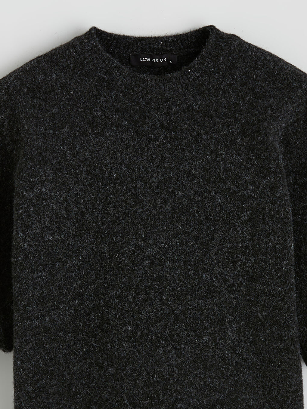 Antrasit Bisiklet Yaka Kadın Triko Kazak-1