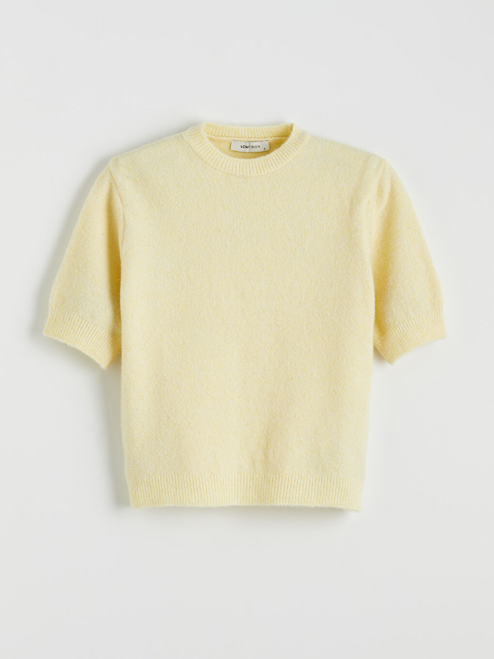 Sarı Bisiklet Yaka Kadın Triko Kazak