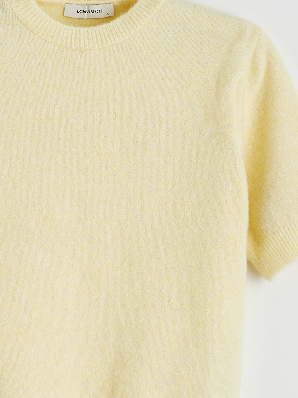 Sarı Bisiklet Yaka Kadın Triko Kazak-1