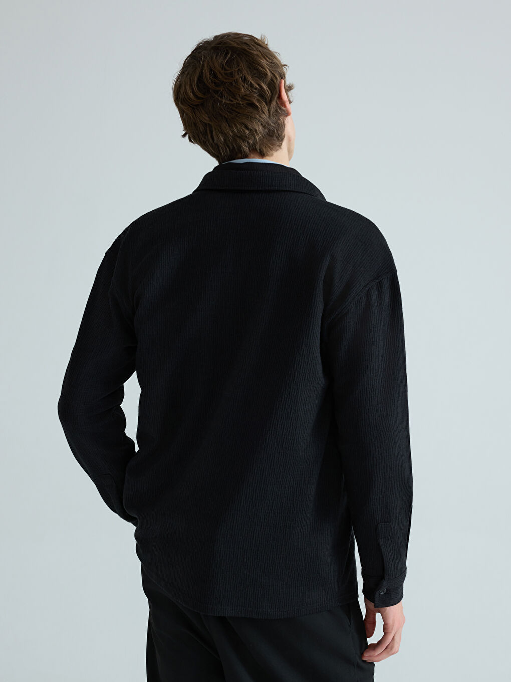Siyah Regular Fit Erkek Gömlek-3
