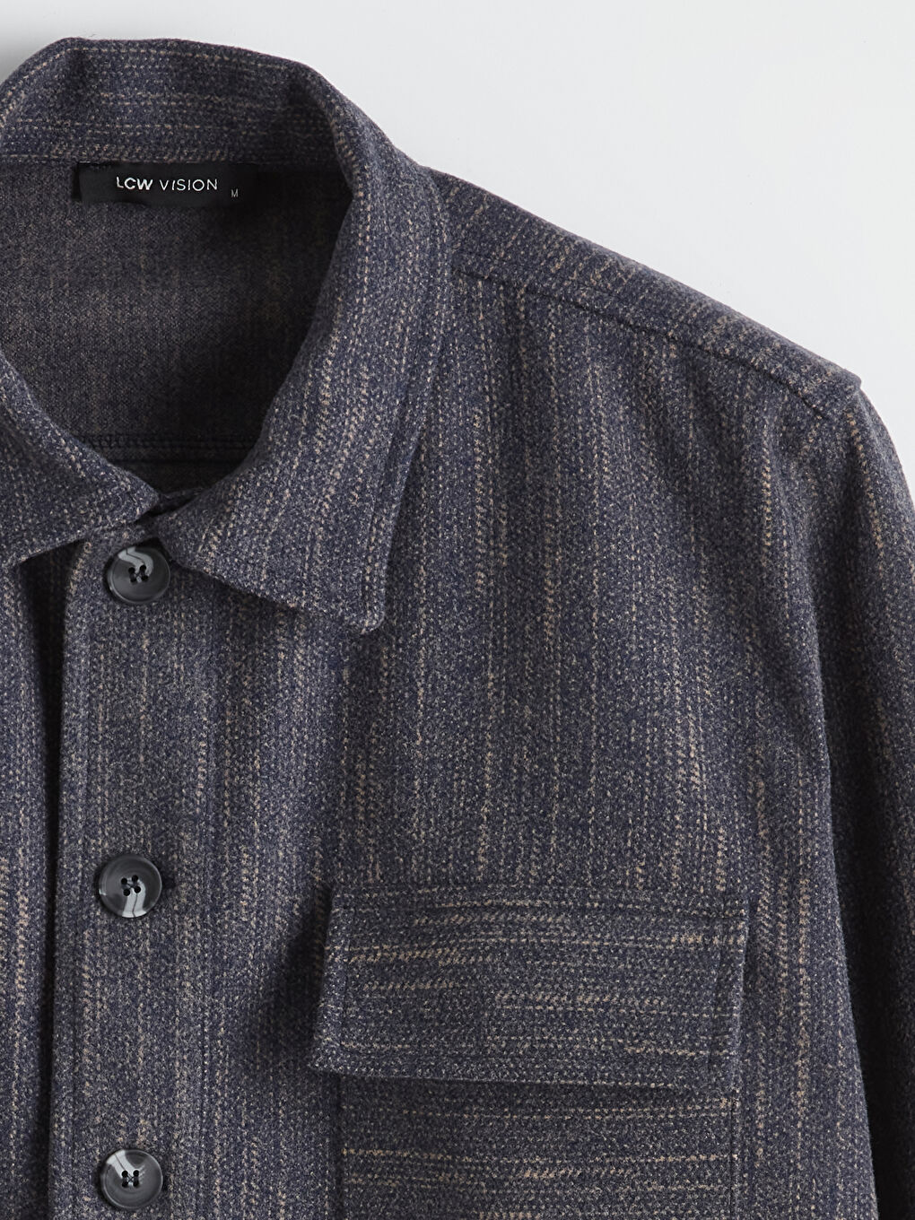 Mavi Rahat Kalıp Erkek Dokulu Gömlek-5