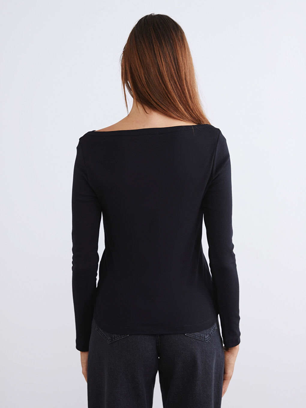 Siyah Kayık Yaka Kadın Body 2'li-7