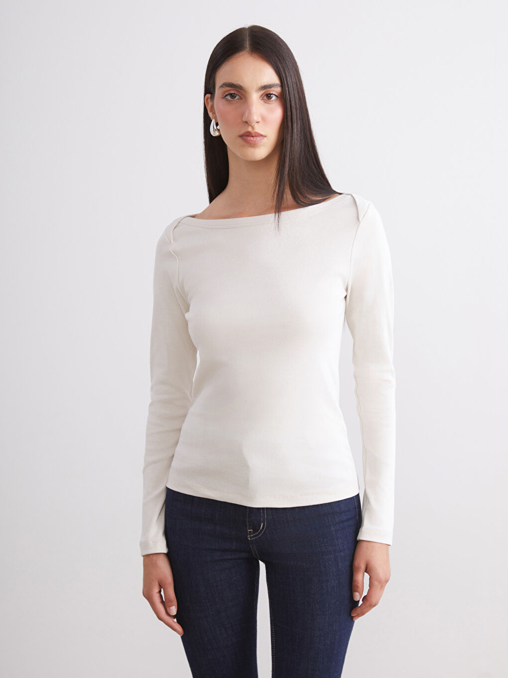 Bordo Kayık Yaka Kadın Body 2'li-1