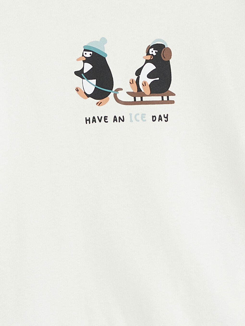 Bej Baskılı Erkek Çocuk Kalın Sweatshirt-2