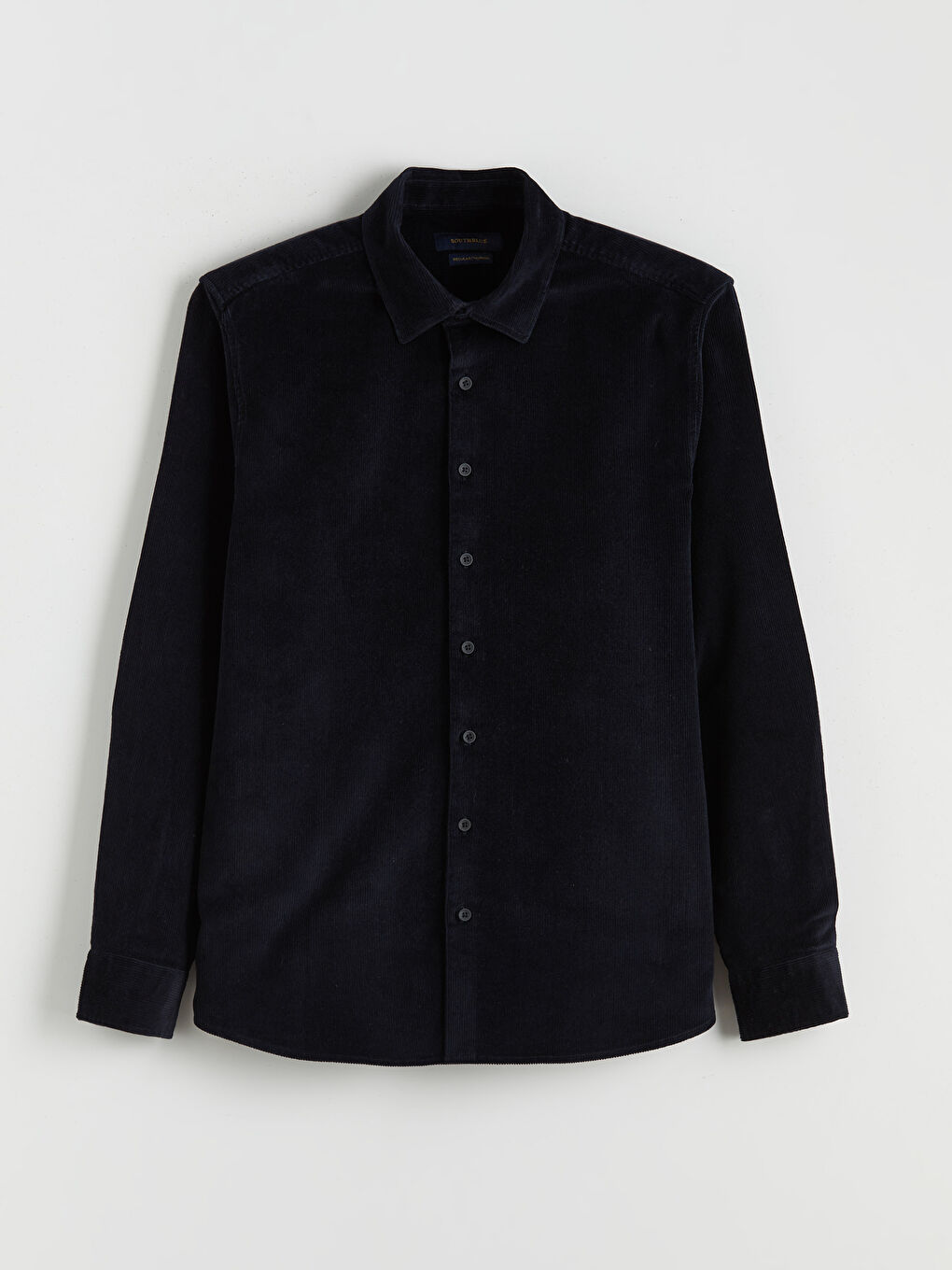 Lacivert Regular Fit Kadife Erkek Gömlek-4