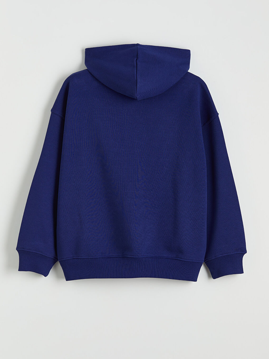 Lacivert Kapüşonlu Kız Çocuk Kalın Fermuarlı Sweatshirt-1