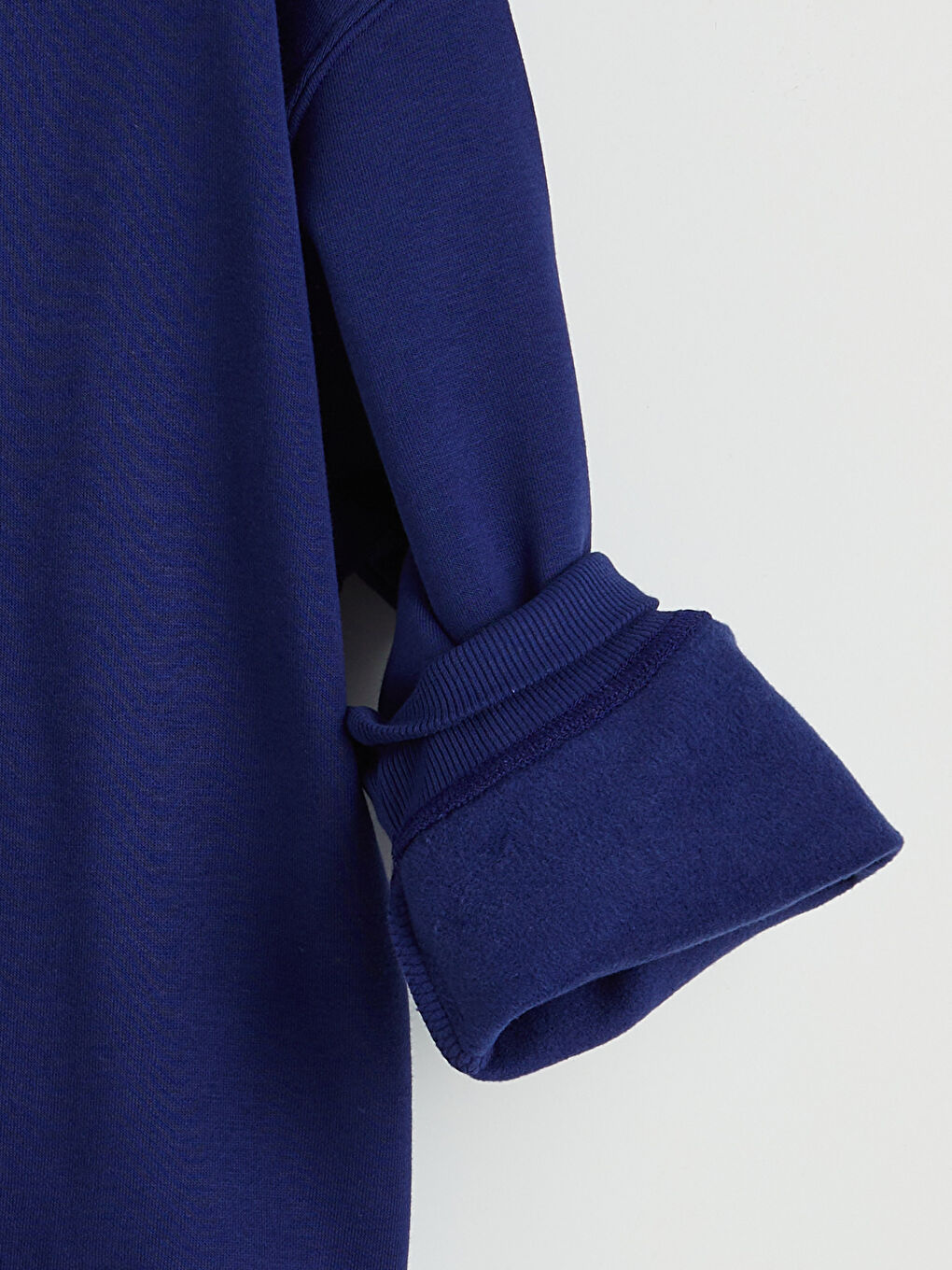 Lacivert Kapüşonlu Kız Çocuk Kalın Fermuarlı Sweatshirt-2