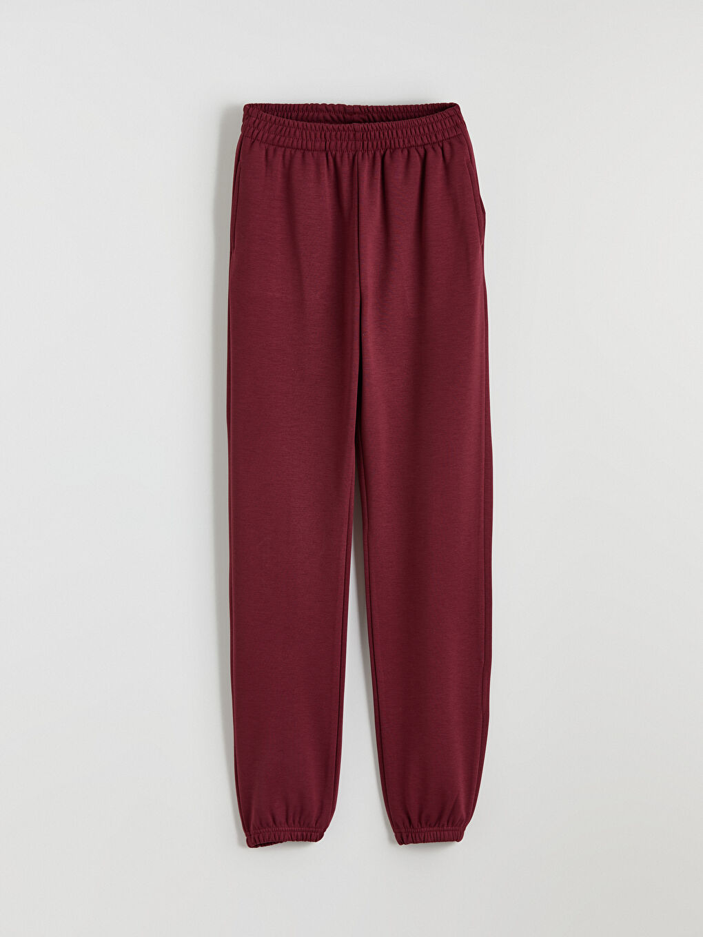 Bordo Beli Lastikli Kız Çocuk Jogger Eşofman Altı