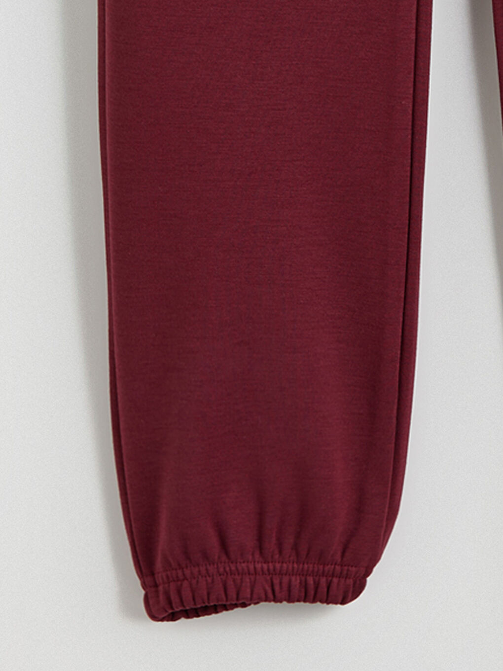 Bordo Beli Lastikli Kız Çocuk Jogger Eşofman Altı-1