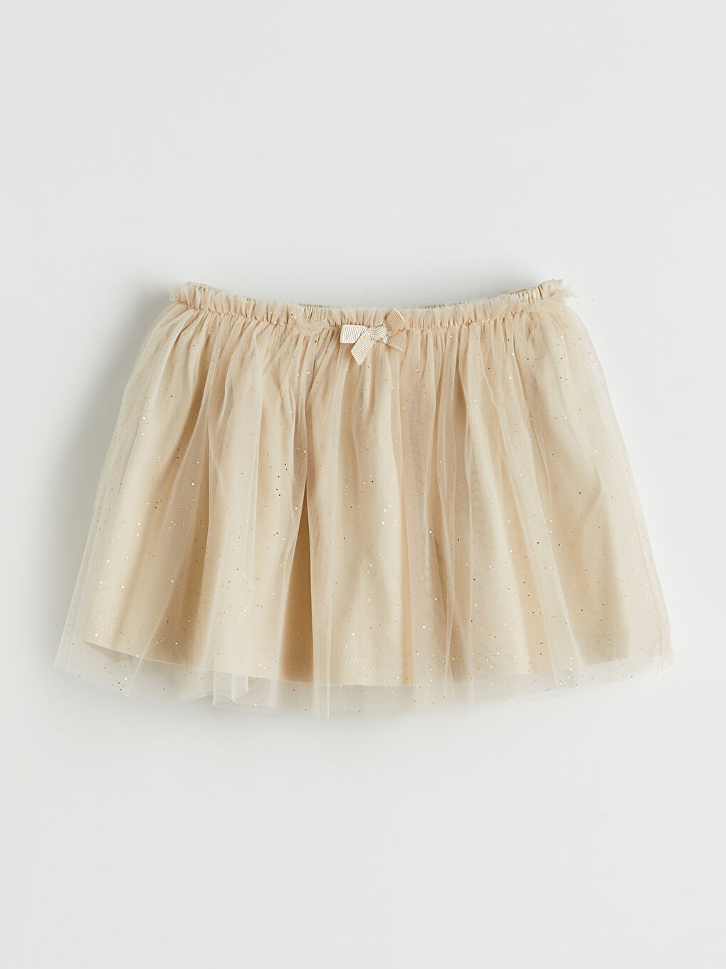 Bej Simli Kız Bebek Tütü Etek