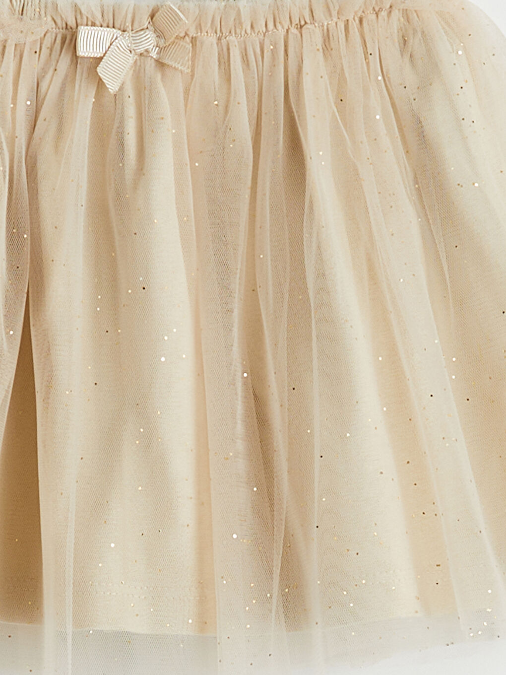 Bej Simli Kız Bebek Tütü Etek-2