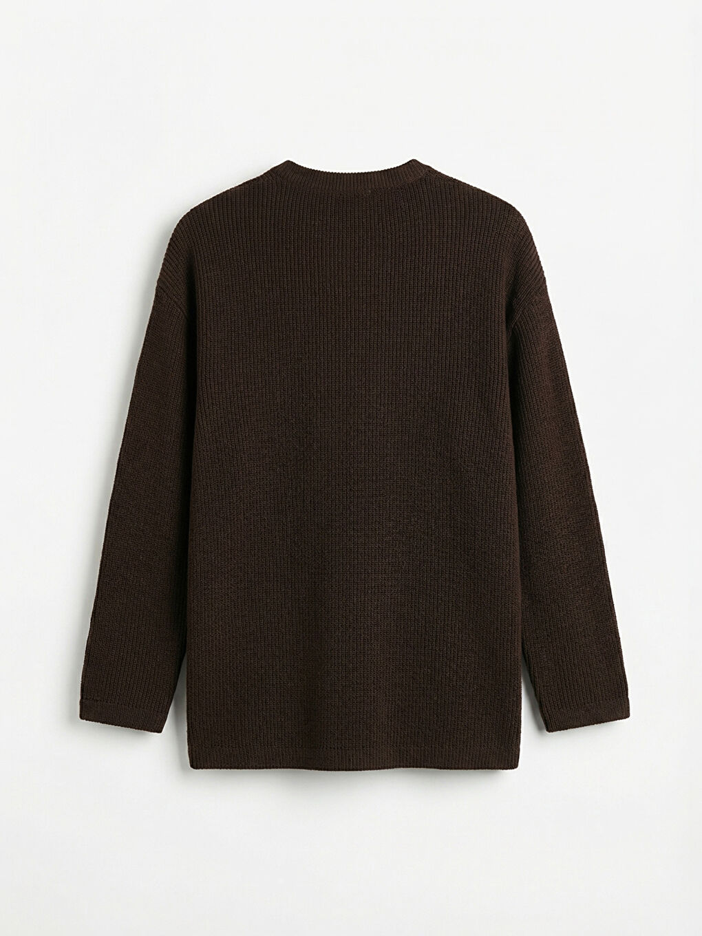 Kahverengi Bisiklet Yaka Erkek Triko Kazak-5