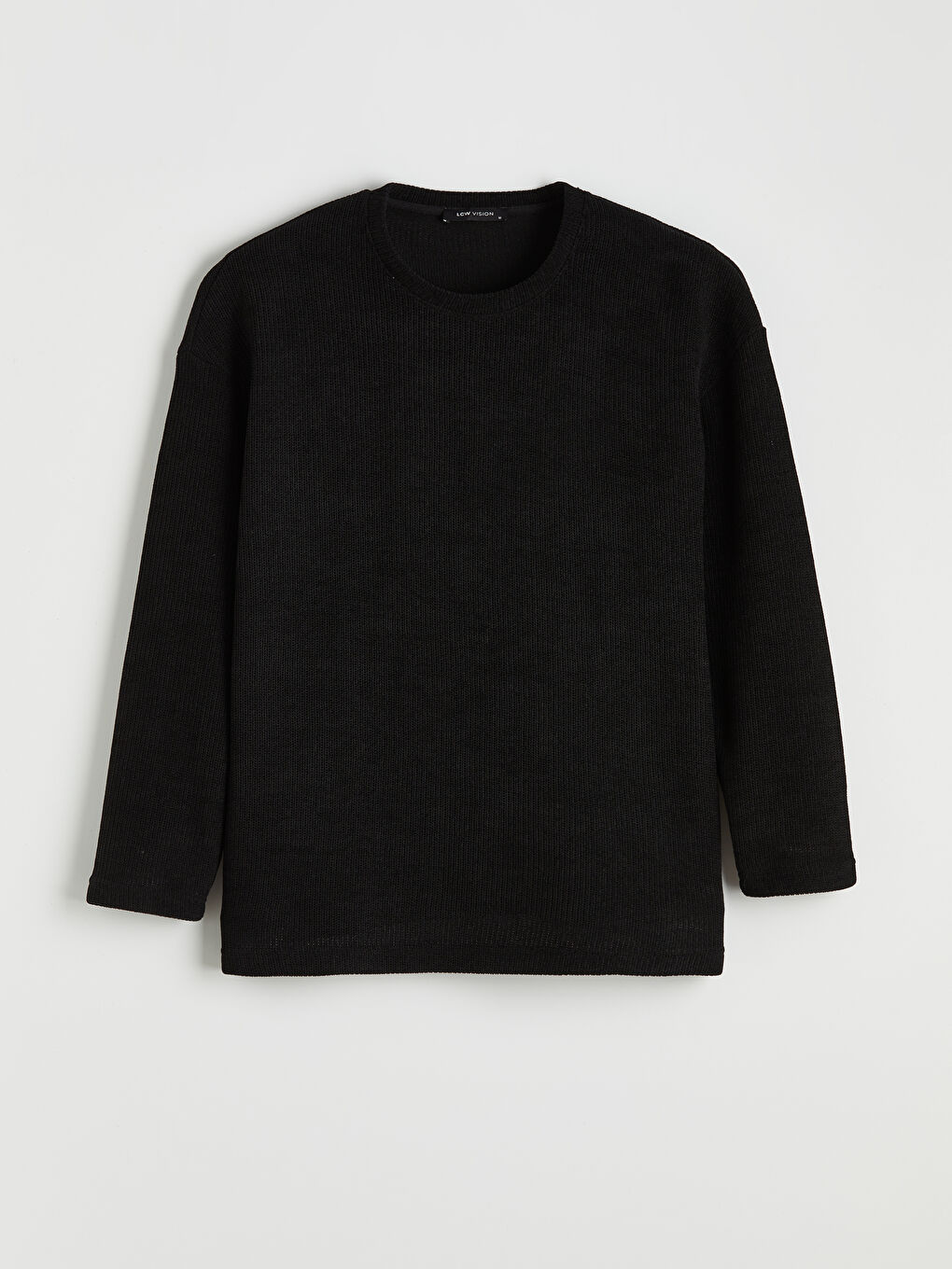 Siyah Bisiklet Yaka Erkek Triko Kazak