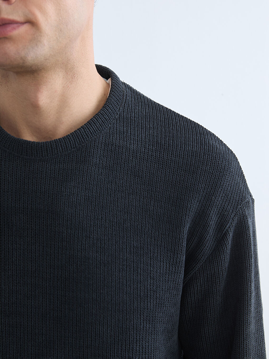 Kahverengi Bisiklet Yaka Erkek Triko Kazak-2