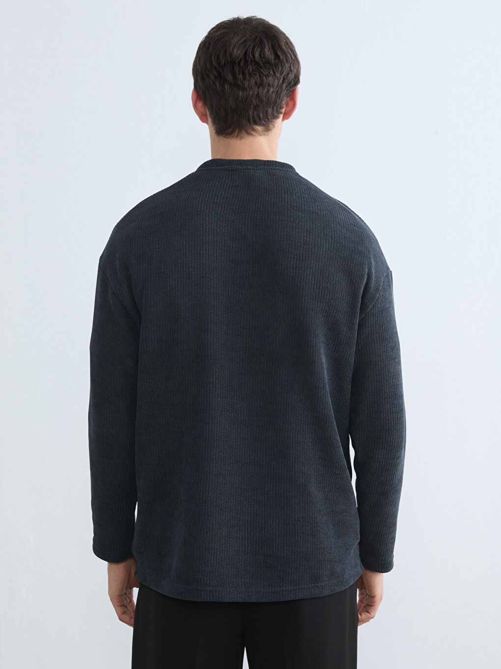 Kahverengi Bisiklet Yaka Erkek Triko Kazak-3