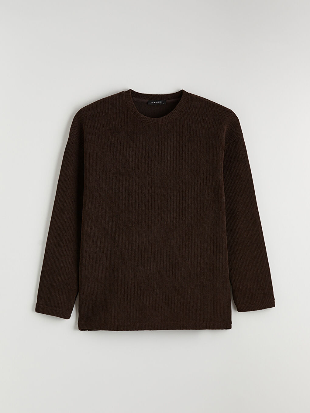 Kahverengi Bisiklet Yaka Erkek Triko Kazak-4