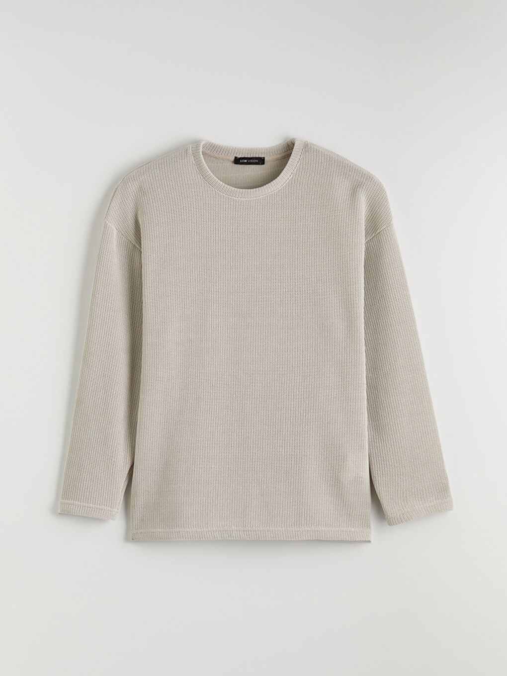 Bej Bisiklet Yaka Erkek Triko Kazak