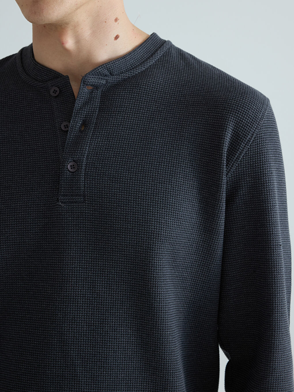 Antrasit Bisiklet Yaka Erkek Sweatshirt-2