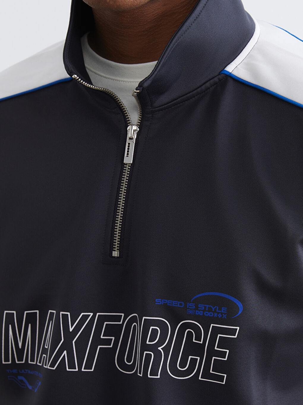 Stand-up Collar Printed Men's Sweatshirt-2