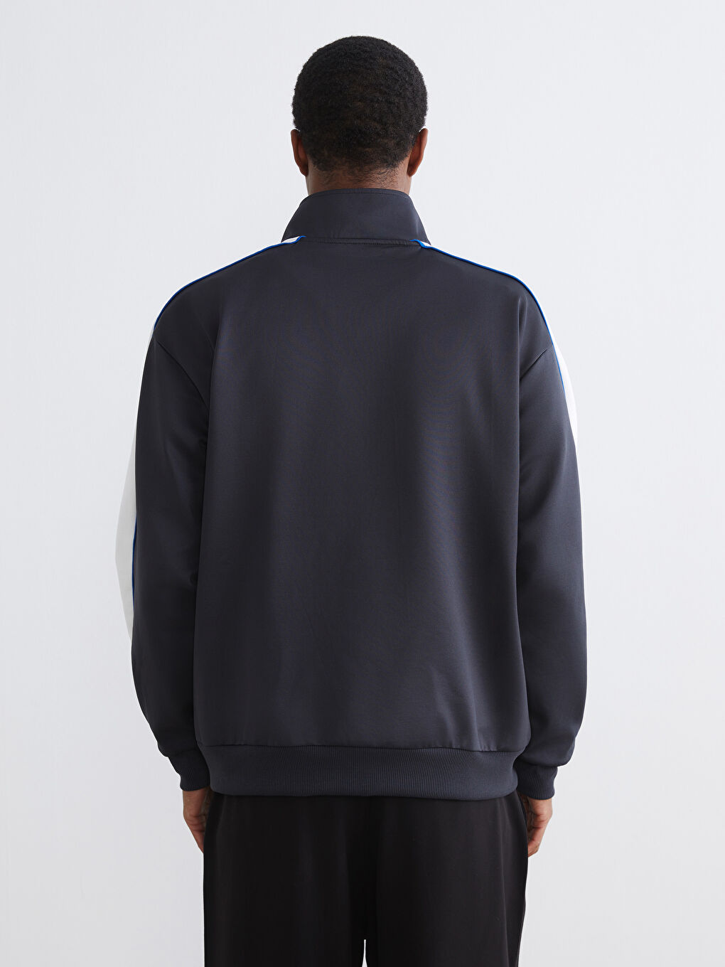 Stand-up Collar Printed Men's Sweatshirt-3