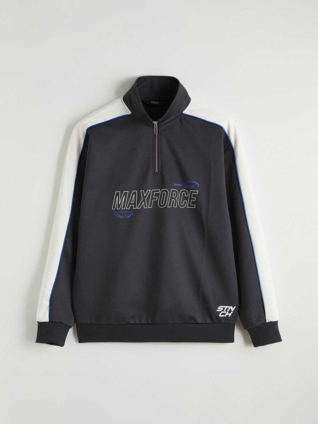 Stand-up Collar Printed Men's Sweatshirt-4