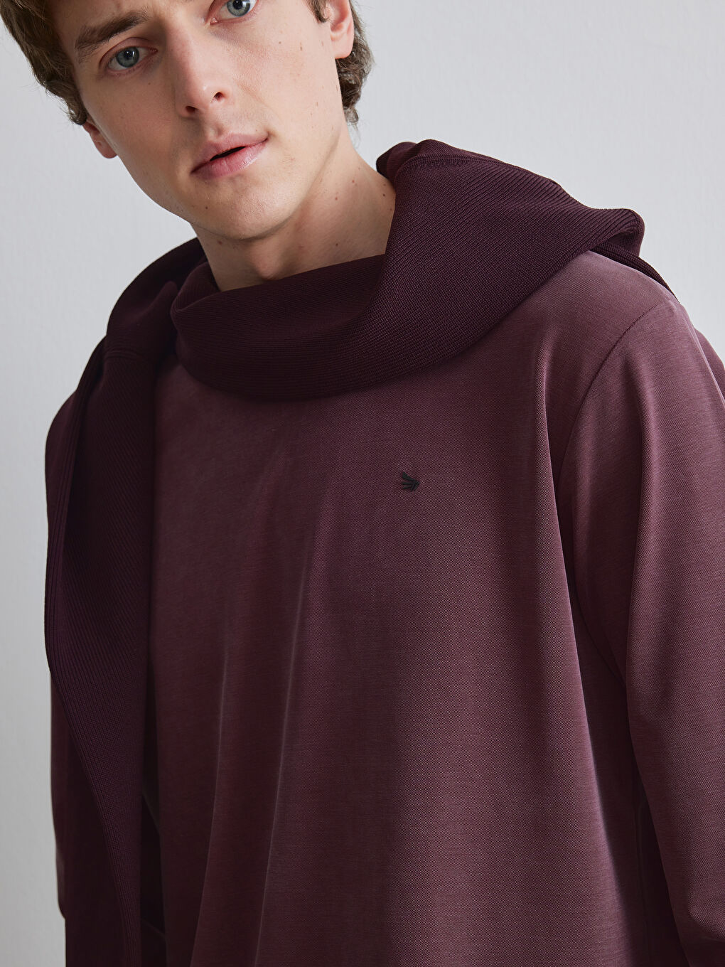 Mürdüm Bisiklet Yaka Erkek Triko Kazak-2