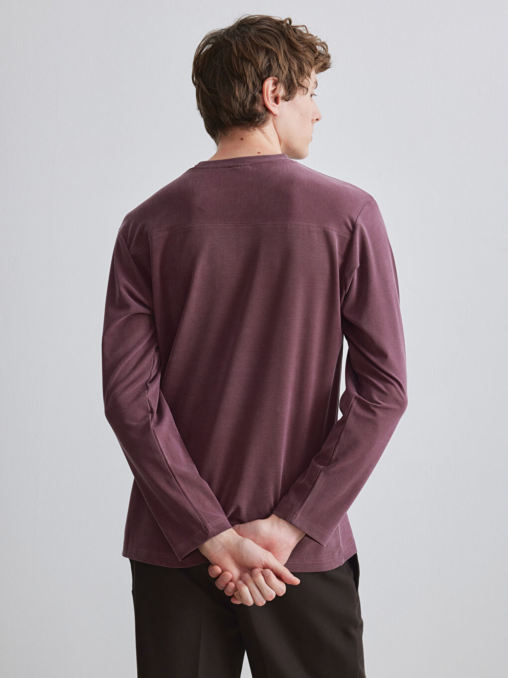 Mürdüm Bisiklet Yaka Erkek Triko Kazak-3