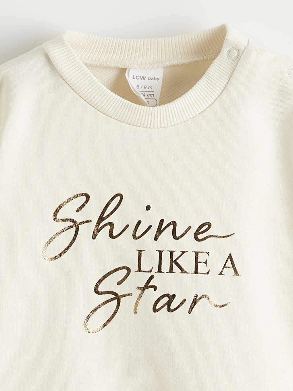 Bej Baskılız Kız Bebek Sweatshirt ve Pantolon Takım-2