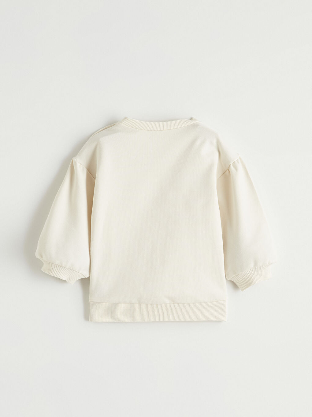 Bej Baskılız Kız Bebek Sweatshirt ve Pantolon Takım-3