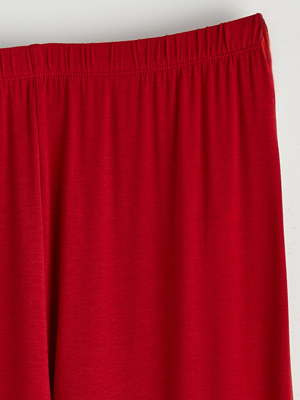 Kırmızı V Yaka Kadın Pijama Takım-4