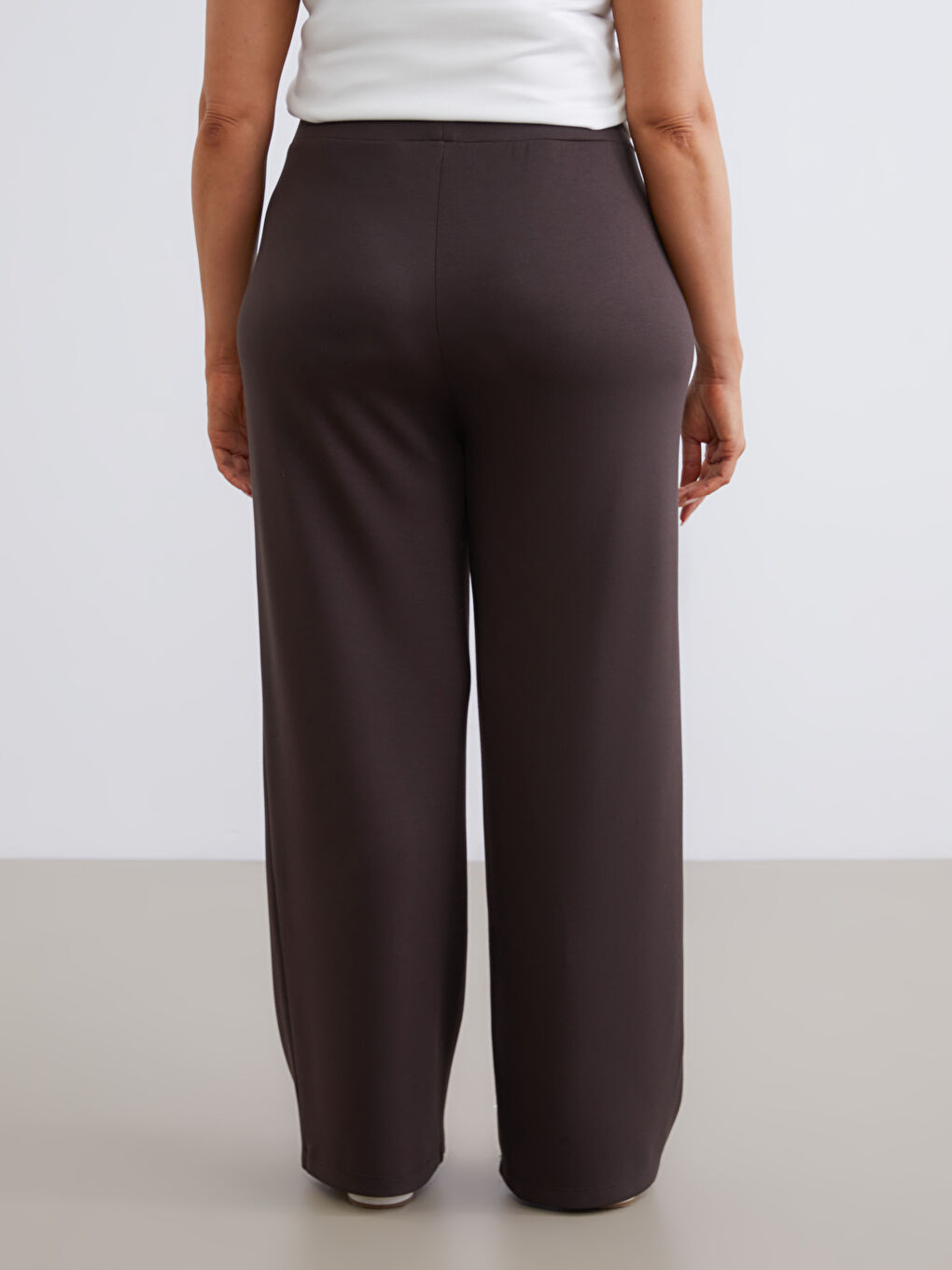 Kahverengi Beli Lastikli Kadın Eşofman Altı	-7